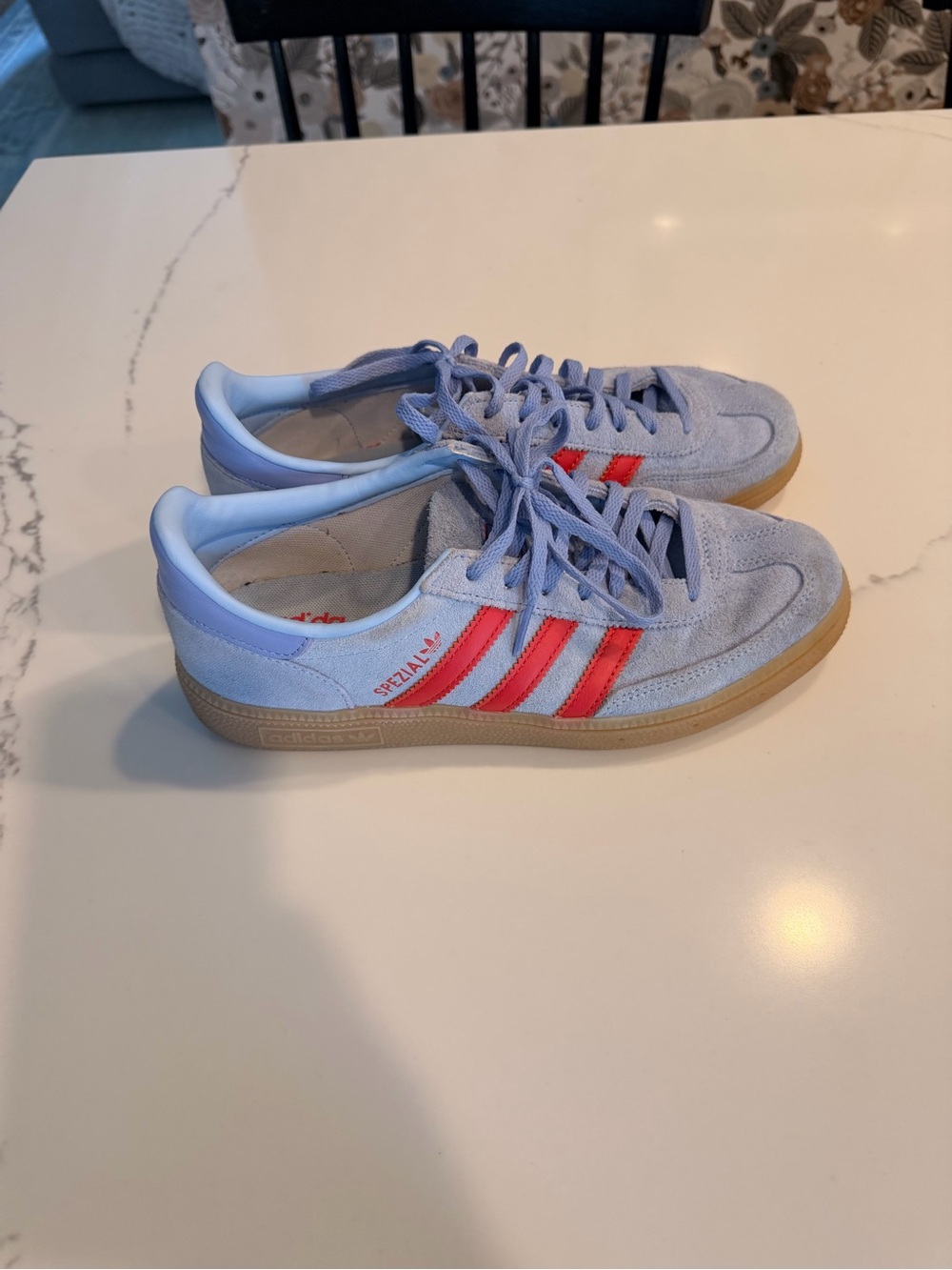 adidas Spezial women Light Blue Suede Sneakers with Red Stripes - Picture 3 of 5
